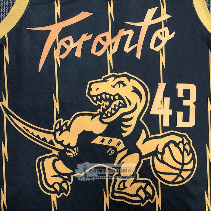 Camiseta Toronto Raptors Pascal Siakam NO 43 Ciudad 2021-22 Negro